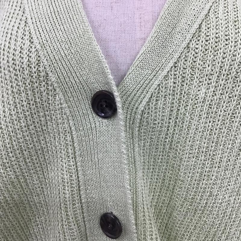 グリーンレーベルリラクシング green label relaxing カーディガン 長袖 3628-105-0801 カタアゼカーディガン 長袖カーディガン 前開ボタン 無地 緑 / グリーン / レディース USED 古着 中古 10103819