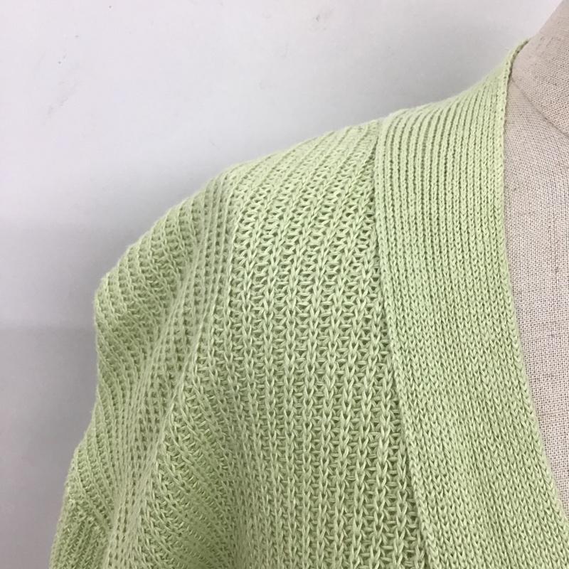 グリーンレーベルリラクシング green label relaxing カーディガン 長袖 3628-105-0801 カタアゼカーディガン 長袖カーディガン 前開ボタン 無地 緑 / グリーン / レディース USED 古着 中古 10103819
