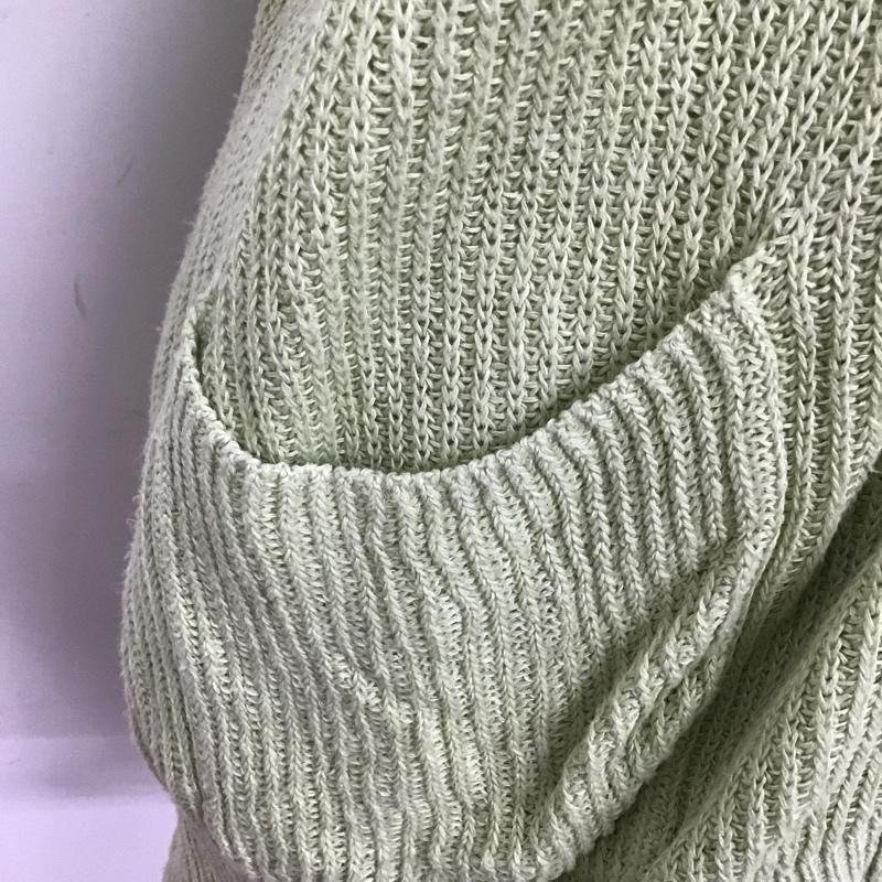 グリーンレーベルリラクシング green label relaxing カーディガン 長袖 3628-105-0801 カタアゼカーディガン 長袖カーディガン 前開ボタン 無地 緑 / グリーン / レディース USED 古着 中古 10103819