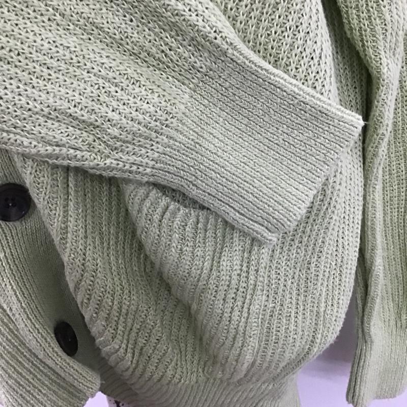 グリーンレーベルリラクシング green label relaxing カーディガン 長袖 3628-105-0801 カタアゼカーディガン 長袖カーディガン 前開ボタン 無地 緑 / グリーン / レディース USED 古着 中古 10103819