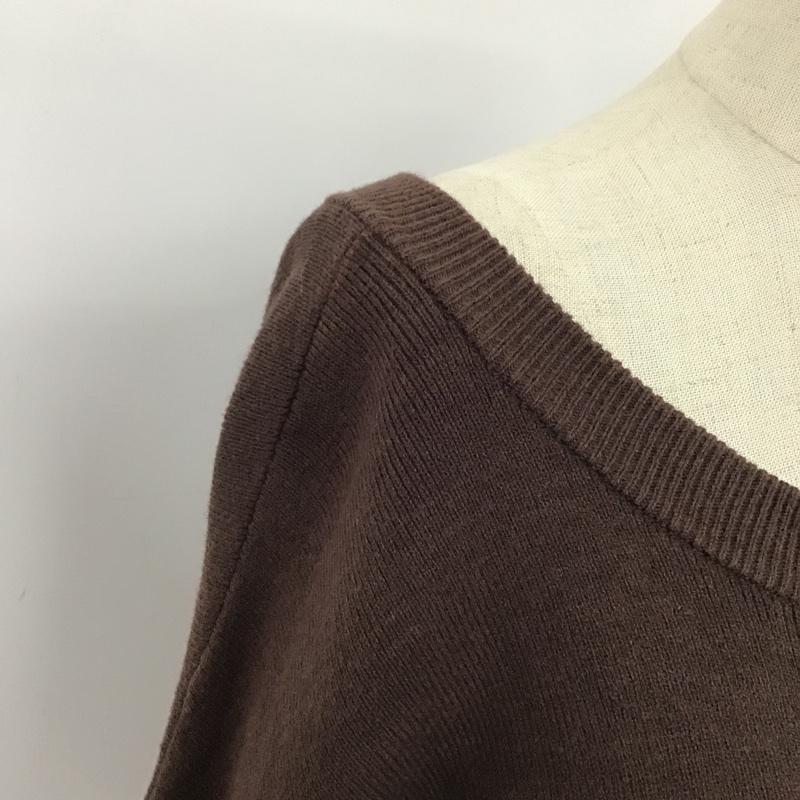 ニコアンド niko and... ニット、セーター 長袖 S215WE27AD 洗える2WAYネックデザインプルオーバー 前後着 3 無地 茶 / ブラウン / レディース USED 古着 中古 10103830