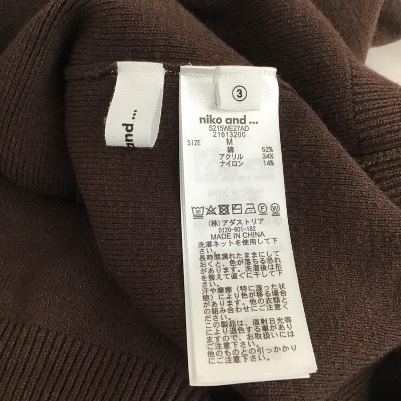 ニコアンド niko and... ニット、セーター 長袖 S215WE27AD 洗える2WAYネックデザインプルオーバー 前後着 3 無地 茶 / ブラウン / レディース USED 古着 中古 10103830