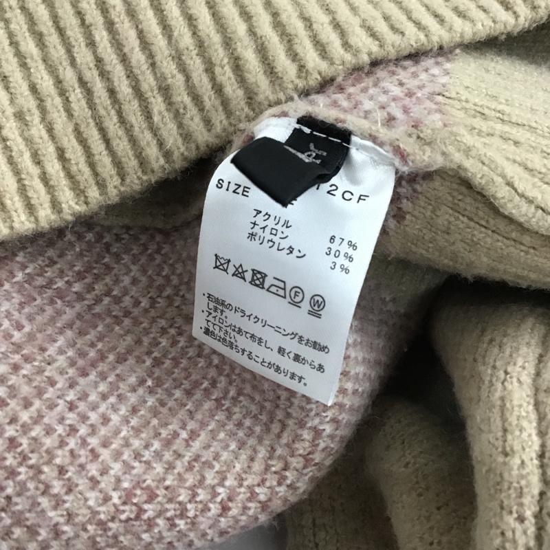 ヘザー Heather ニット、セーター 長袖 HE061312CF ニット セーター タートルネック長袖カットソー FREE プリント ベージュ / ベージュ / X 桃 / ピンク / X 白 / ホワイト / レディース USED 古着 中古 10103841