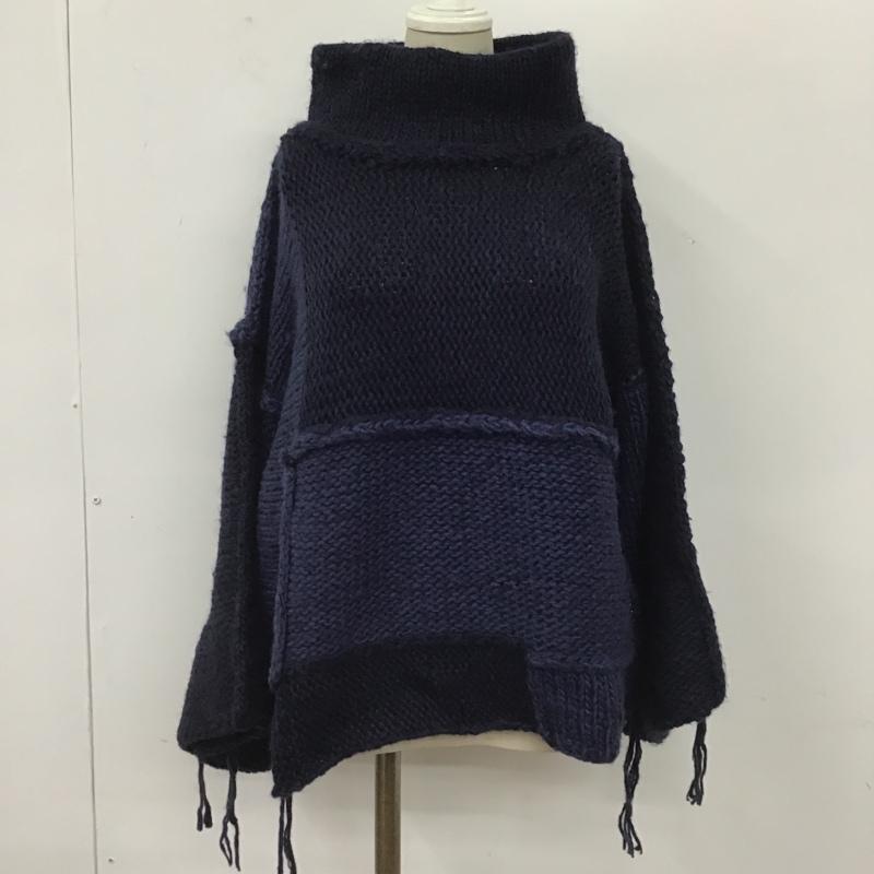 シーグリーン Seagreen ニット、セーター 長袖 LSEA21A9595-K THICK YARN HAND KNIT FREE 無地 紺 / ネイビー / レディース USED 古着 中古 10103842