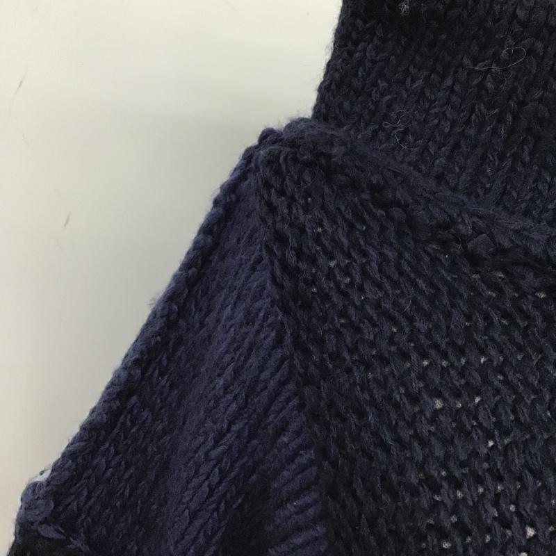 シーグリーン Seagreen ニット、セーター 長袖 LSEA21A9595-K THICK YARN HAND KNIT FREE 無地 紺 / ネイビー / レディース USED 古着 中古 10103842