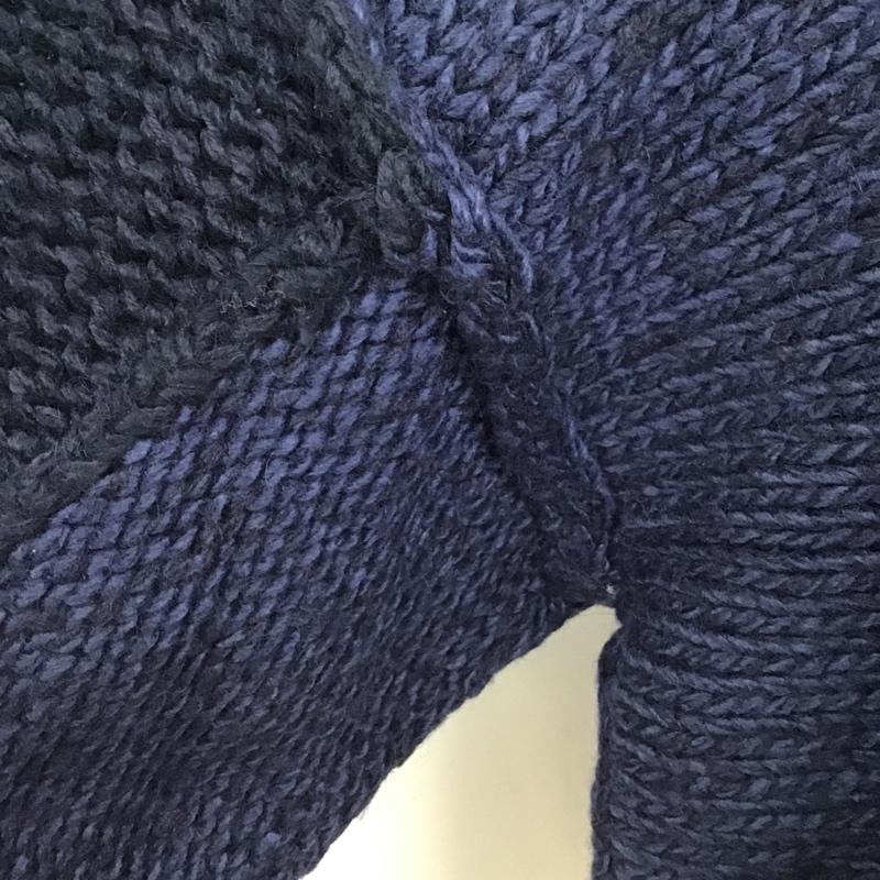 シーグリーン Seagreen ニット、セーター 長袖 LSEA21A9595-K THICK YARN HAND KNIT FREE 無地 紺 / ネイビー / レディース USED 古着 中古 10103842