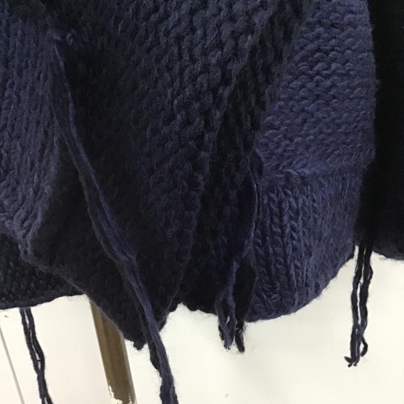 シーグリーン Seagreen ニット、セーター 長袖 LSEA21A9595-K THICK YARN HAND KNIT FREE 無地 紺 / ネイビー / レディース USED 古着 中古 10103842