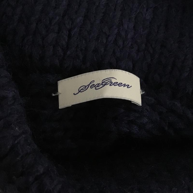 シーグリーン Seagreen ニット、セーター 長袖 LSEA21A9595-K THICK YARN HAND KNIT FREE 無地 紺 / ネイビー / レディース USED 古着 中古 10103842