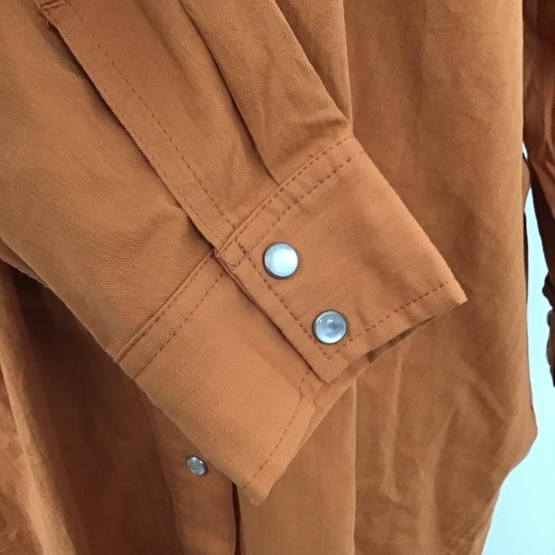 ロジャーアンドロウ Roger&Raw ワンピース ロングスカート 長袖シャツワンピース ノーカラーシャツワンピース ロングワンピース M 無地 橙 / オレンジ / レディース USED 古着 中古 10103843