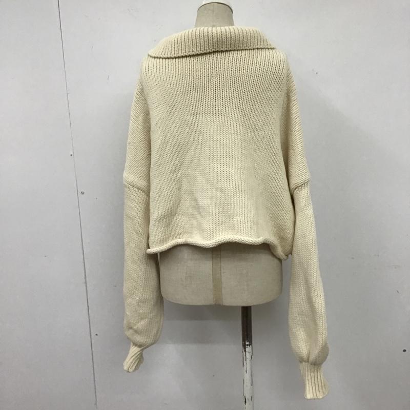 ザラ ZARA ニット、セーター 長袖 長袖ニット カラーニットカットソー セーター ショート丈 M 無地 オフホワイト / オフホワイト / レディース USED 古着 中古 10103844