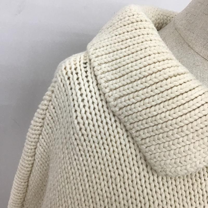 ザラ ZARA ニット、セーター 長袖 長袖ニット カラーニットカットソー セーター ショート丈 M 無地 オフホワイト / オフホワイト / レディース USED 古着 中古 10103844
