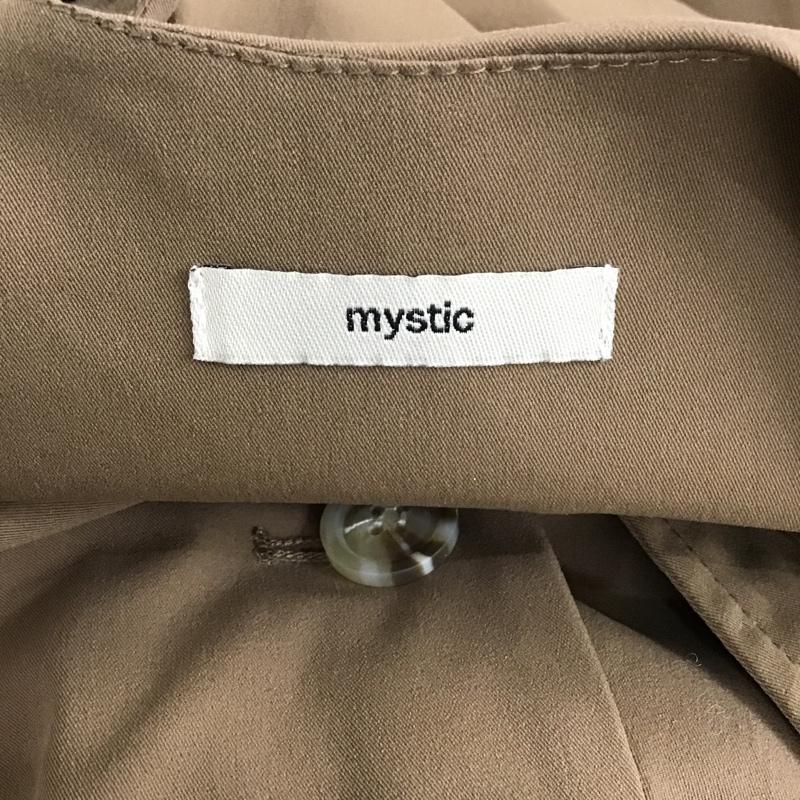 ミスティック mystic コート トレンチコート MYZ1092208A0001 ヨークギャザートレンチコート ワンピコート ノーカラー FREE 無地 茶 / ブラウン / レディース USED 古着 中古 10103848