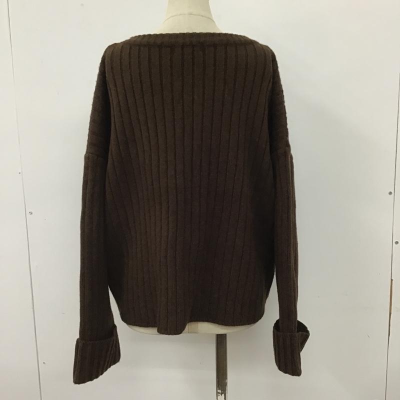 ローリーズファーム LOWRYS FARM ニット、セーター 長袖 LF619207TS サイドボタン リブニット FREE 無地 茶 / ブラウン / レディース USED 古着 中古 10103849