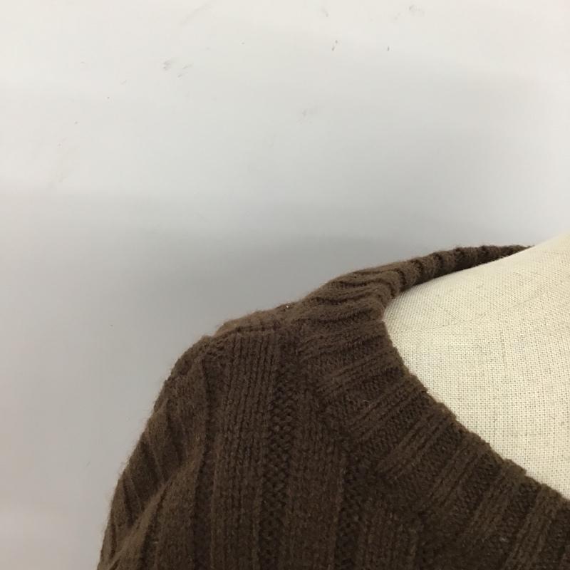 ローリーズファーム LOWRYS FARM ニット、セーター 長袖 LF619207TS サイドボタン リブニット FREE 無地 茶 / ブラウン / レディース USED 古着 中古 10103849