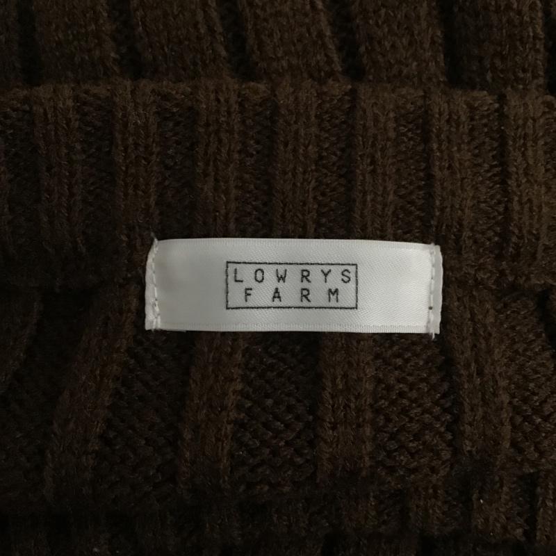 ローリーズファーム LOWRYS FARM ニット、セーター 長袖 LF619207TS サイドボタン リブニット FREE 無地 茶 / ブラウン / レディース USED 古着 中古 10103849