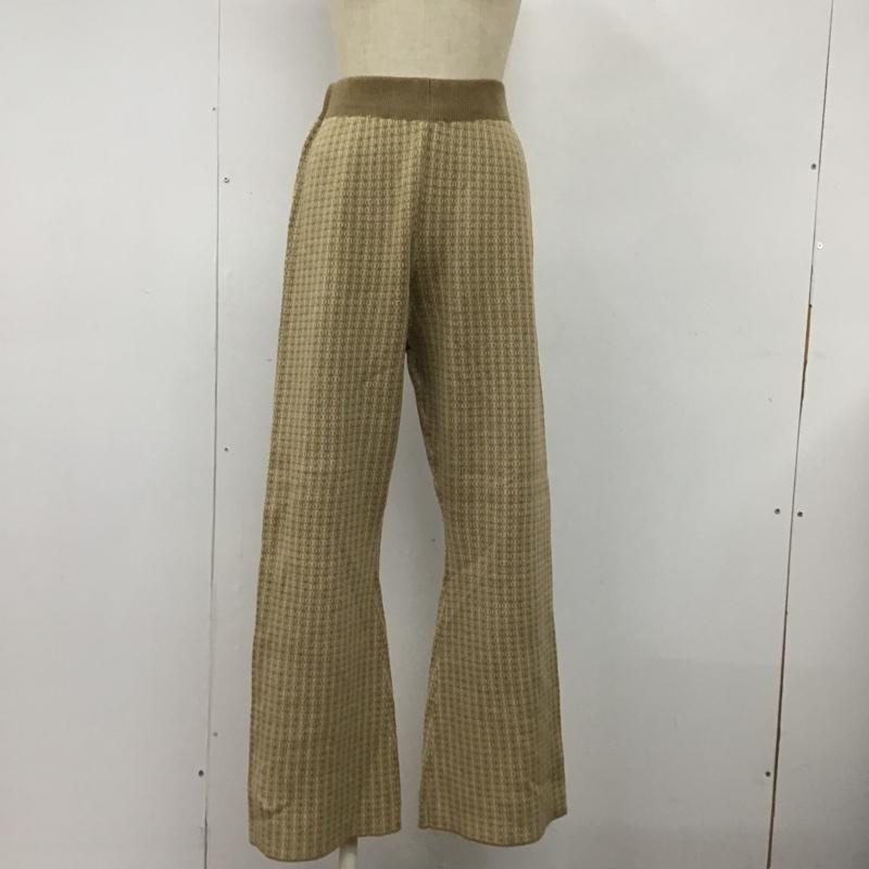 古着 USED ボトムス ボトムス lawgy ニットパンツ フルレングス フレア タグ付き FREE 総柄 ベージュ / ベージュ /  レディース USED 古着 中古 10103854
