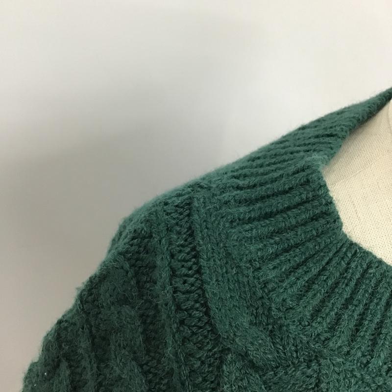ヘザー Heather ニット、セーター 長袖 HE061512CF ケーブル編み ショート丈 ショートニット FREE 無地 緑 / グリーン / レディース USED 古着 中古 10103858