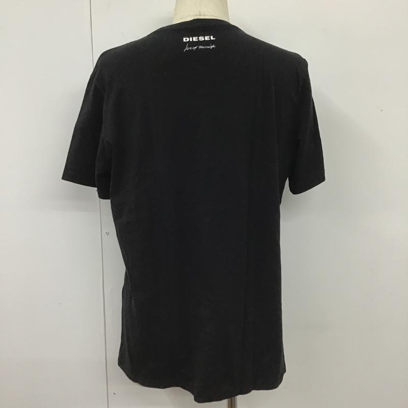 ディーゼル DIESEL Tシャツ 半袖 半袖カットソー プリントTシャツ クルーネックカットソー L プリント 黒 / ブラック / メンズ USED 古着 中古 10103867