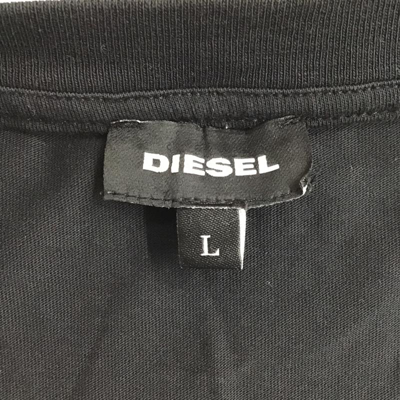 ディーゼル DIESEL Tシャツ 半袖 半袖カットソー プリントTシャツ クルーネックカットソー L プリント 黒 / ブラック / メンズ USED 古着 中古 10103867