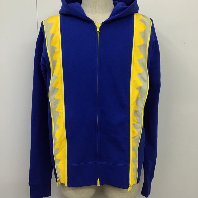 アベイシングエイプ A BATHING APE パーカー 長袖 長袖パーカー ジップアップパーカー プリントスウェット トレーナー M プリント 青 / ブルー / メンズ USED 古着 中古 10103873
