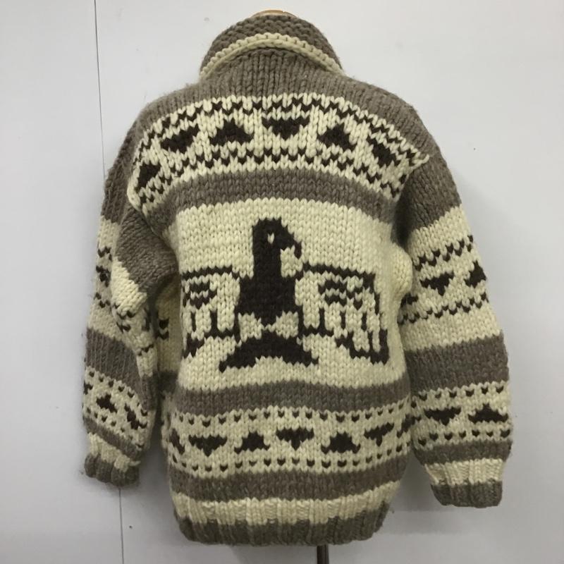 古着 USED ニット、セーター 長袖 ジップアップニットジャケット カラーニットジャケット アウター 古着 プリント ベージュ / ベージュ / X 茶 / ブラウン / メンズ USED 古着 中古 10103875