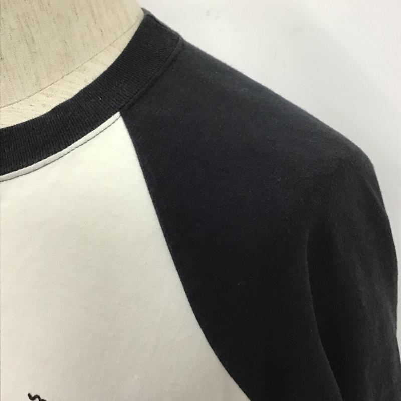 ダブルタップス W)TAPS Tシャツ 七分袖 七分袖カットソー プリントTシャツ クルーネックカットソー ラグラン S ロゴ、文字 白 / ホワイト / X 紺 / ネイビー / メンズ USED 古着 中古 10103877