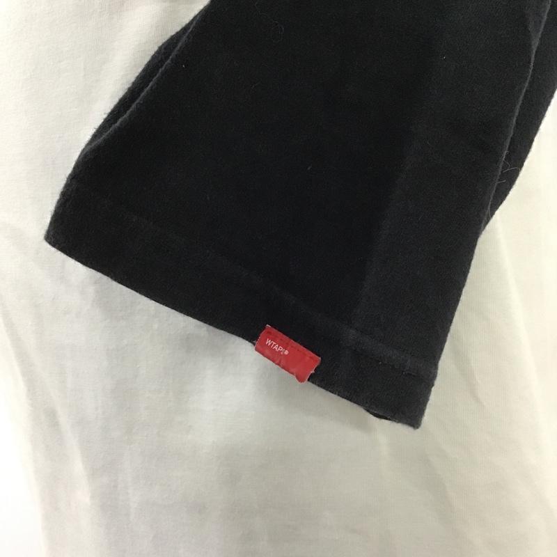 ダブルタップス W)TAPS Tシャツ 七分袖 七分袖カットソー プリントTシャツ クルーネックカットソー ラグラン S ロゴ、文字 白 / ホワイト / X 紺 / ネイビー / メンズ USED 古着 中古 10103877