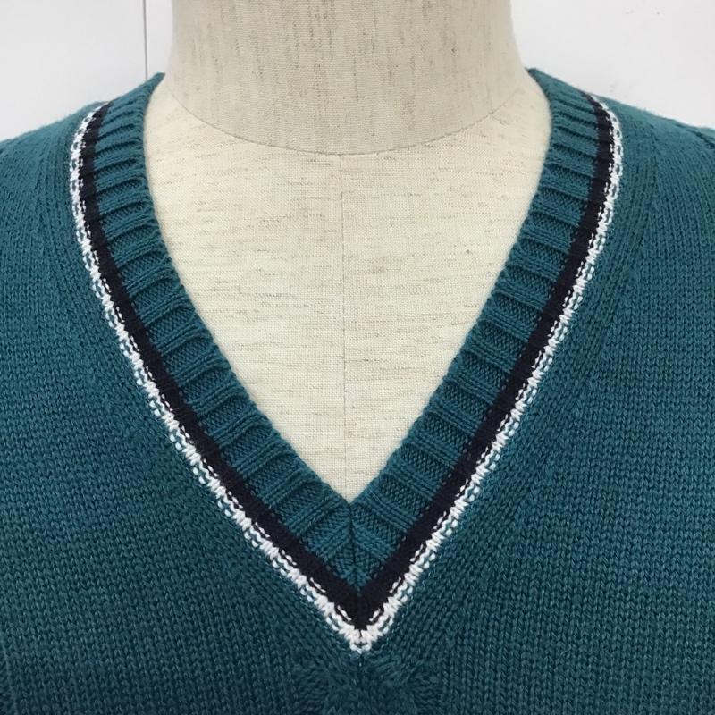 ラコステ LACOSTE ベスト ベスト ニットベスト ノースリーブニット Vネック プルオーバー 3 ロゴ、文字 緑 / グリーン / メンズ USED 古着 中古 10103883