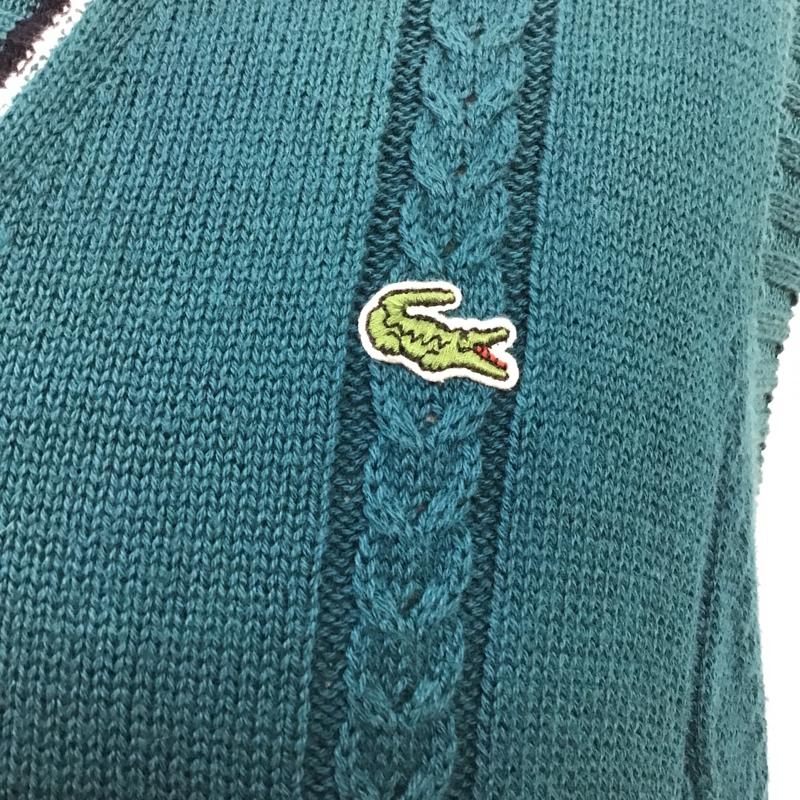 ラコステ LACOSTE ベスト ベスト ニットベスト ノースリーブニット Vネック プルオーバー 3 ロゴ、文字 緑 / グリーン / メンズ USED 古着 中古 10103883