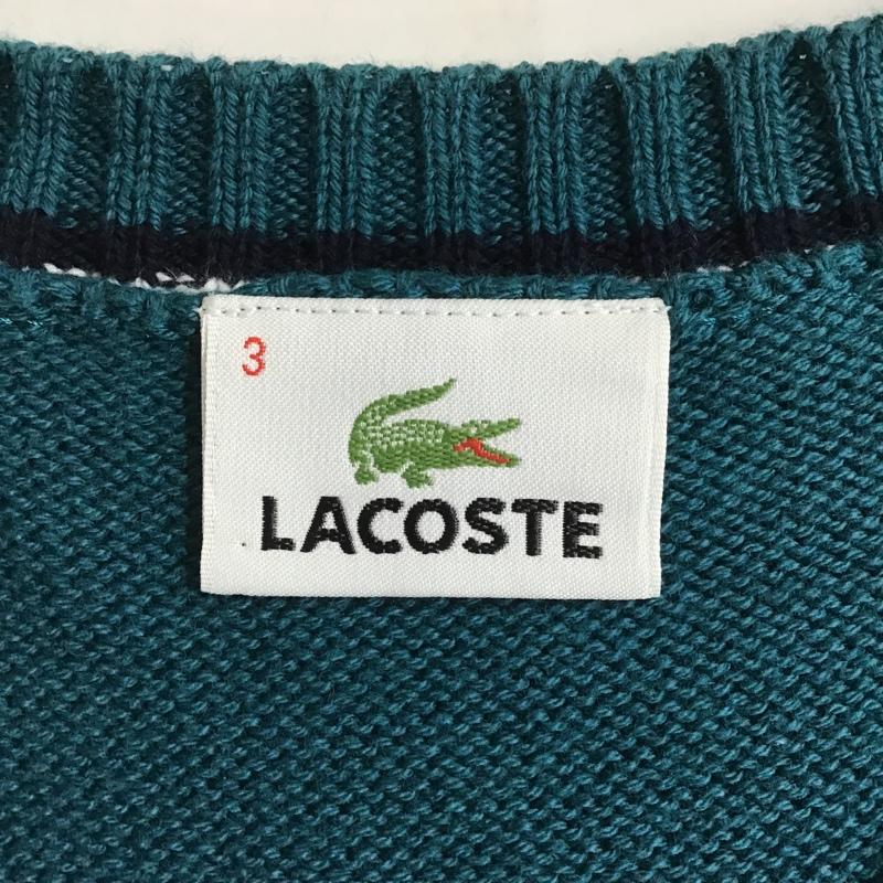 ラコステ LACOSTE ベスト ベスト ニットベスト ノースリーブニット Vネック プルオーバー 3 ロゴ、文字 緑 / グリーン / メンズ USED 古着 中古 10103883