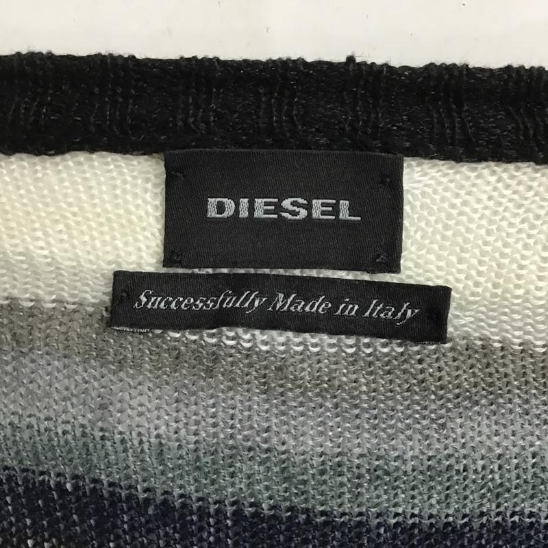 ディーゼル DIESEL ニット、セーター 長袖 長袖ニット リブニット セーター クルーネックカットソー ボーダー柄 マルチカラー / マルチカラー / メンズ USED 古着 中古 10103884