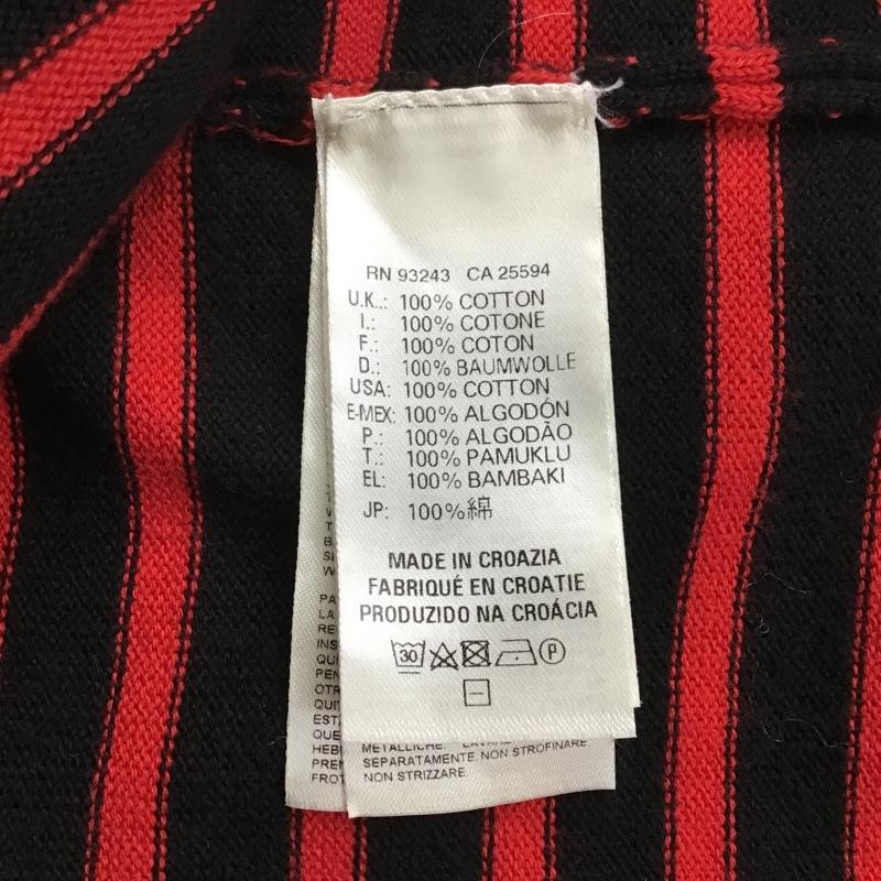 ディーゼル DIESEL ベスト ベスト ニットベスト ノースリーブニット Vネック 前開ニットベスト M ボーダー柄 白 / ホワイト / X 黒 / ブラック / X 赤 / レッド / メンズ USED 古着 中古 10103886