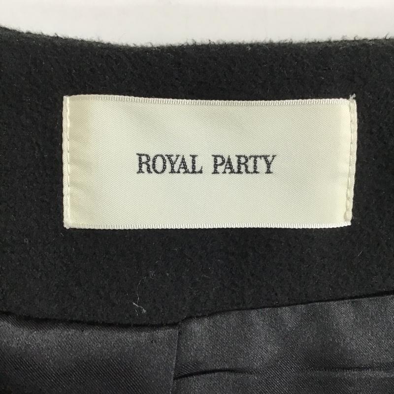 ロイヤルパーティー ROYAL PARTY コート コート一般 7474-451-9 ロングコート ノーカラーコート アウター FREE 無地 黒 / ブラック / レディース USED 古着 中古 10103899