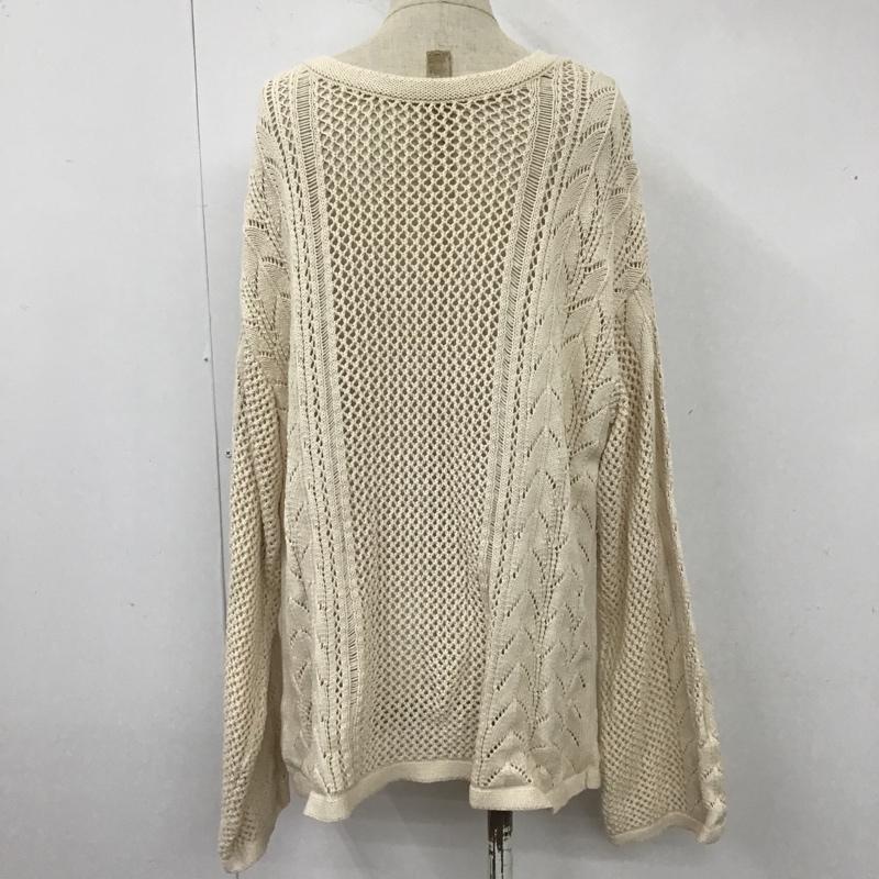 ローリーズファーム LOWRYS FARM ニット、セーター 長袖 LF622056NT パッチワークスキッパー 長袖ニットカットソー FREE 無地 ベージュ / ベージュ / レディース USED 古着 中古 10103904