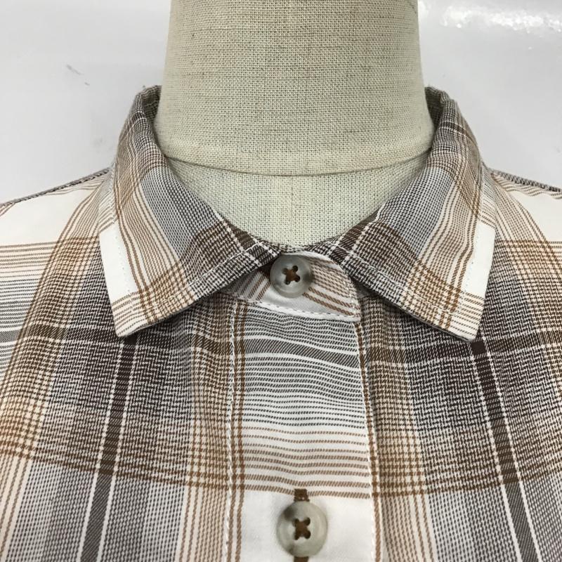 マーモット Marmot シャツ、ブラウス 長袖 TOWSJB76 オンブレチェック柄長袖シャツ カラーシャツ 長袖シャツ M チェック 茶 / ブラウン / レディース USED 古着 中古 10103923