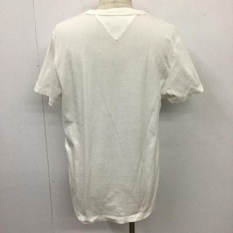 トミーヒルフィガー TOMMY HILFIGER Tシャツ 半袖 半袖カットソー プリントTシャツ クルーネックカットソー XL ロゴ、文字 白 / ホワイト / メンズ USED 古着 中古 10103952