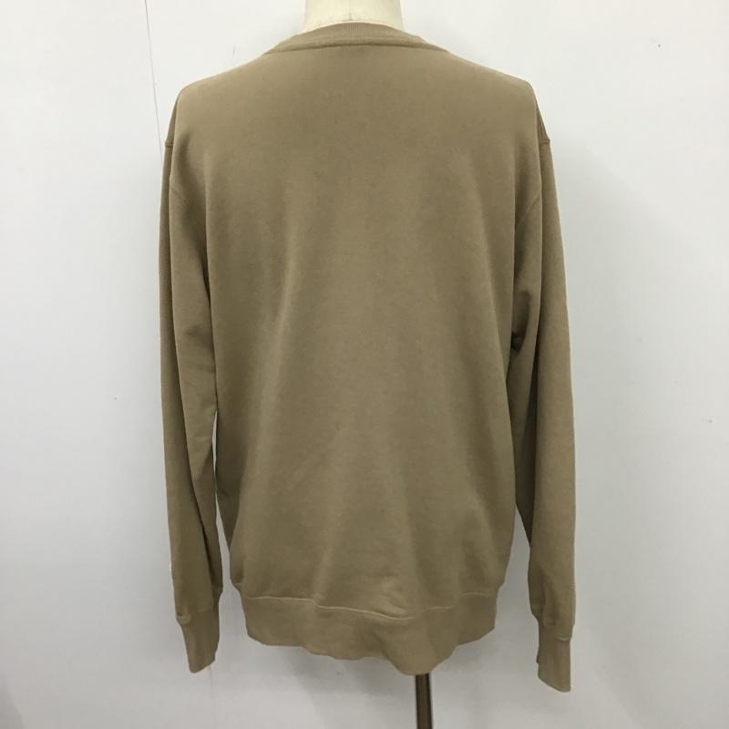 チャンピオン Champion トレーナー 長袖 長袖トレーナー スウェット クルーネック リブスウェットカットソー L ロゴ、文字 ベージュ / ベージュ / メンズ USED 古着 中古 10103954