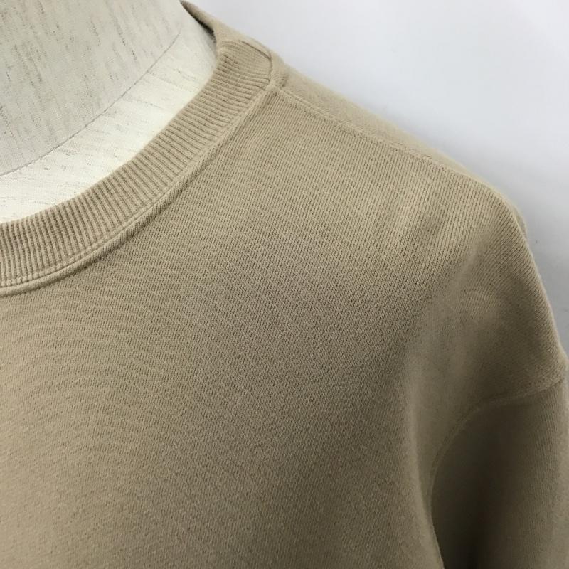 チャンピオン Champion トレーナー 長袖 長袖トレーナー スウェット クルーネック リブスウェットカットソー L ロゴ、文字 ベージュ / ベージュ / メンズ USED 古着 中古 10103954