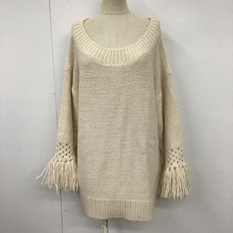 ジーナシス JEANASIS ニット、セーター 長袖 JS063296MC FREE 無地 オフホワイト / オフホワイト / レディース USED 古着 中古 10103965