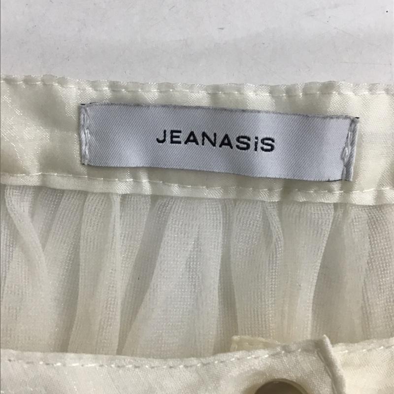ジーナシス JEANASIS カットソー 長袖 シースルー長袖カットソー 前開ボタン 長袖シャツ ショート丈 FREE 無地 白 / ホワイト /  レディース USED 古着 中古 10103972