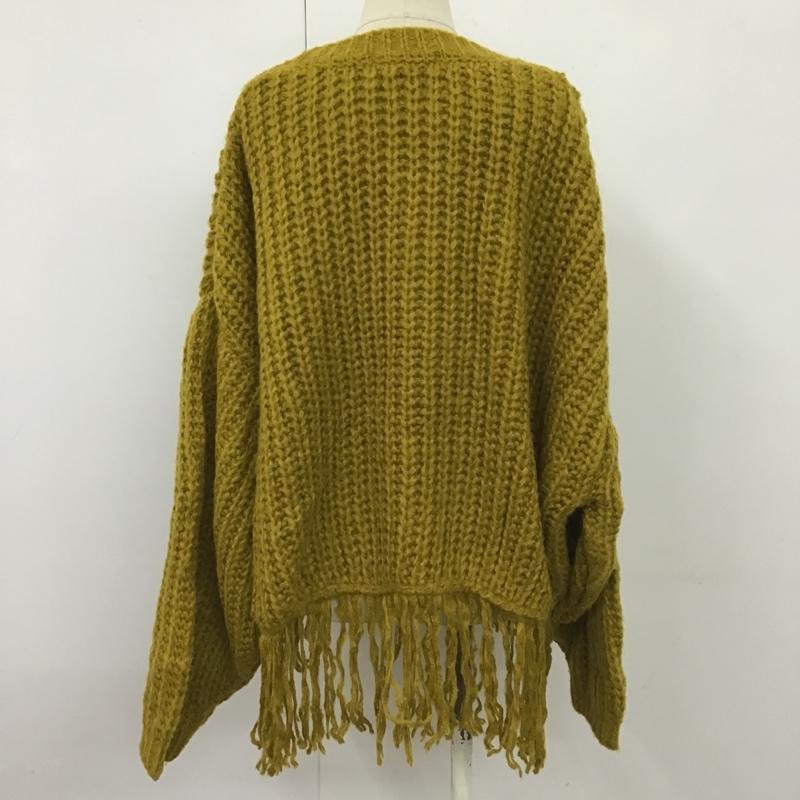 ロデオクラウンズ Rodeo Crowns ニット、セーター 長袖 420EAM70-068V フリンジボリュームニット FREE 無地 マスタード / マスタード / レディース USED 古着 中古 10103990