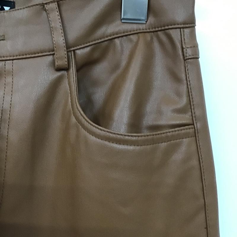 ザラ ZARA ボトムス ボトムス レザーパンツ タグ付 S 無地 茶 / ブラウン /  レディース USED 古着 中古 10103991