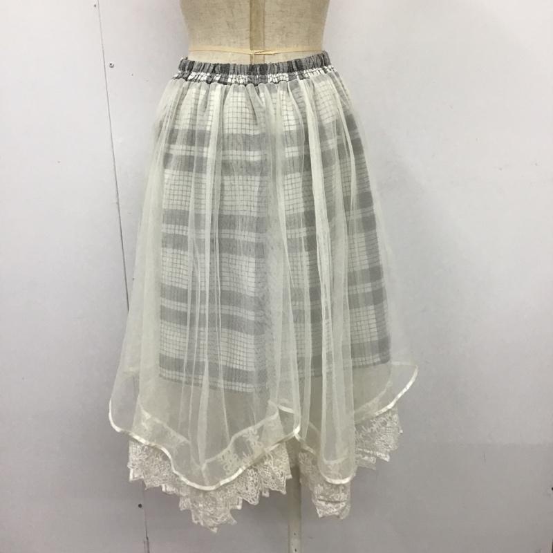 アクシーズファム axes femme スカート ひざ丈スカート チュールスカート M 無地 X チェック マルチカラー / マルチカラー / レディース USED 古着 中古 10104003