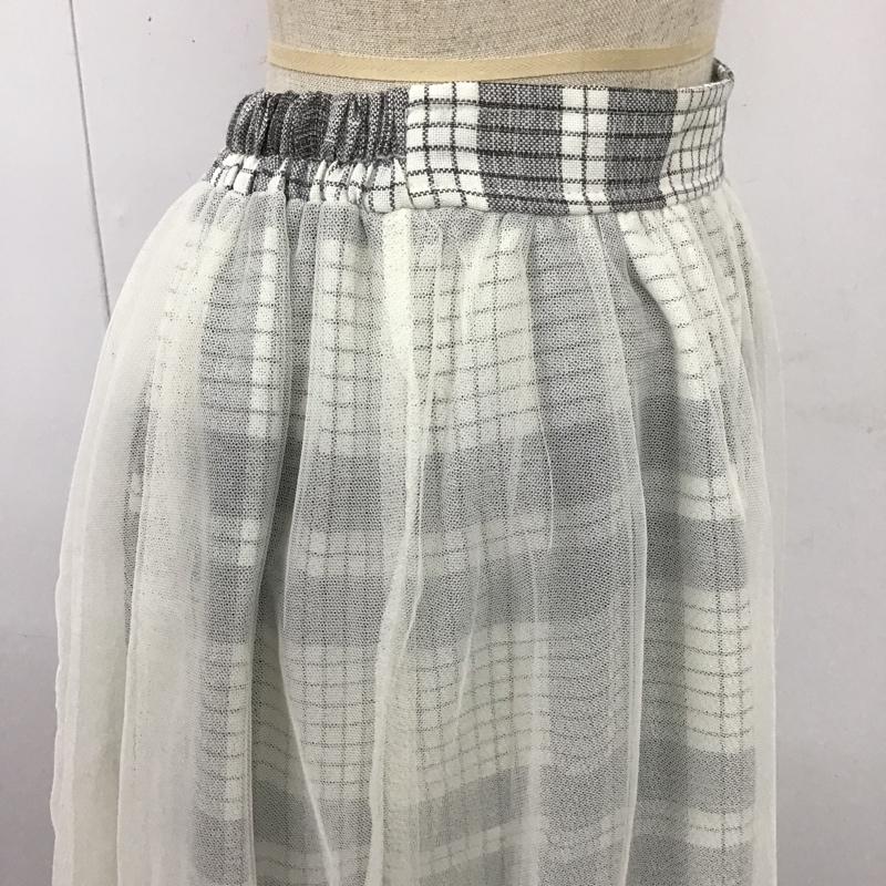 アクシーズファム axes femme スカート ひざ丈スカート チュールスカート M 無地 X チェック マルチカラー / マルチカラー / レディース USED 古着 中古 10104003