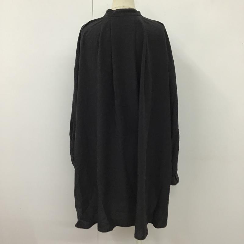 ローリーズファーム LOWRYS FARM シャツ、ブラウス 長袖 LF621259AD バンドカラーチュニックシャツ 長袖シャツ フレアシャツ FREE 無地 黒 / ブラック / レディース USED 古着 中古 10104027