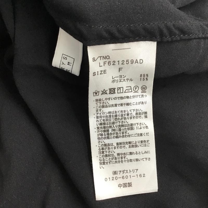 ローリーズファーム LOWRYS FARM シャツ、ブラウス 長袖 LF621259AD バンドカラーチュニックシャツ 長袖シャツ フレアシャツ FREE 無地 黒 / ブラック / レディース USED 古着 中古 10104027