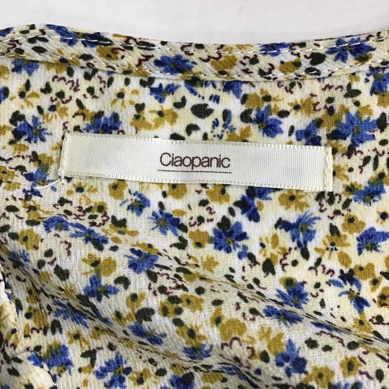 チャオパニック CIAOPANIC ワンピース ロングスカート 142526 Vネック 半袖 前開き FREE 花柄 マルチカラー / マルチカラー / レディース USED 古着 中古 10104042