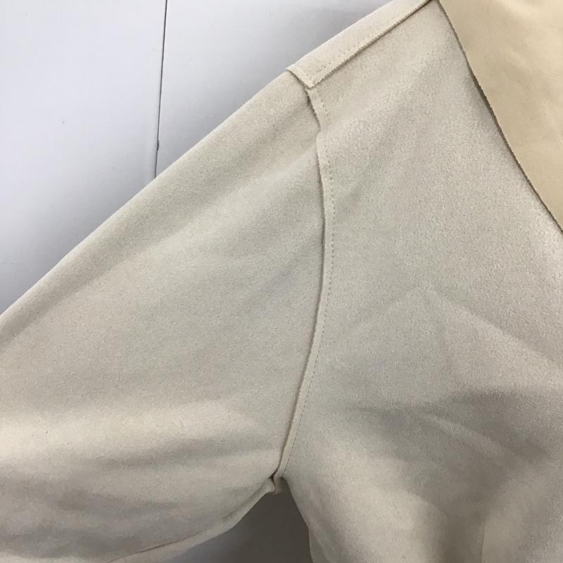 ザラ ZARA カーディガン 長袖 3046 020 710 フェイクスウェードジャケット L 無地 ベージュ / ベージュ / レディース USED 古着 中古 10104043