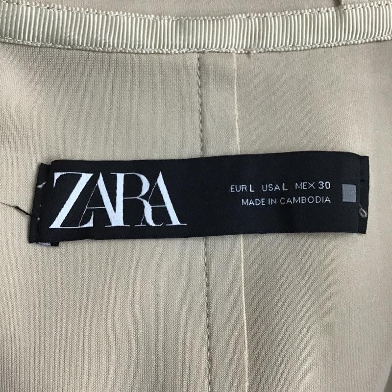 ザラ ZARA カーディガン 長袖 3046 020 710 フェイクスウェードジャケット L 無地 ベージュ / ベージュ / レディース USED 古着 中古 10104043