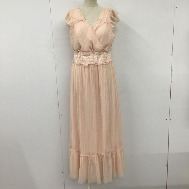 ジェラートピケ gelato pique ワンピース ロングスカート PWC0185373 プリーツチュールロングドレス ノースリーブ FREE ドット 桃 / ピンク / レディース USED 古着 中古 10104044